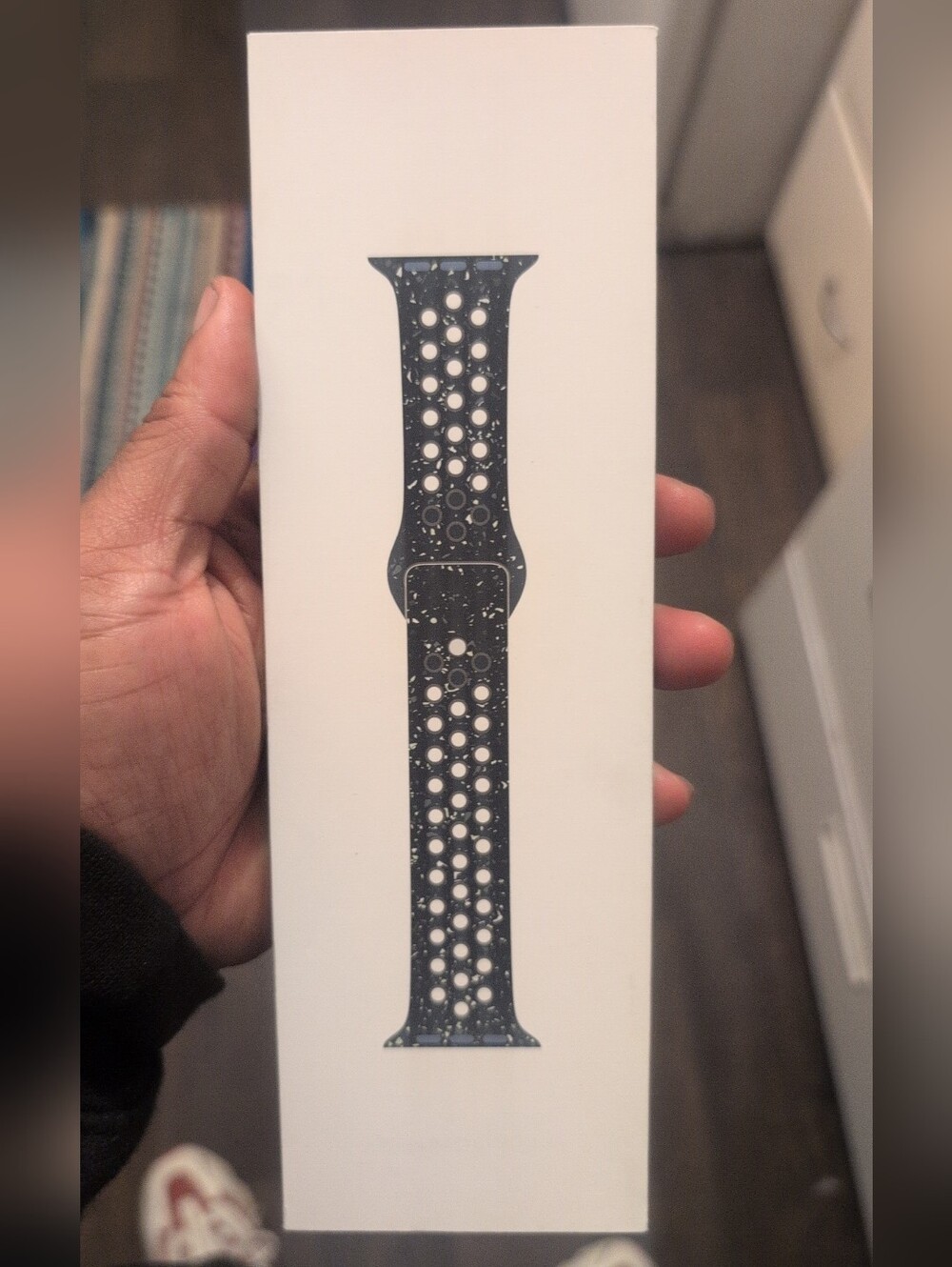 Men's Women's Nike Black Sport-Style Perforated Apple Watch Band - 45mm